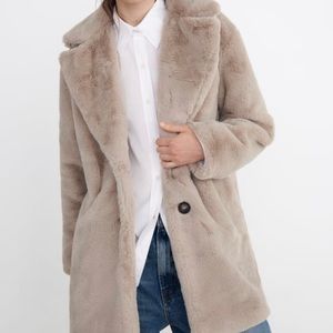 Zara Beige Faux Fur Coat